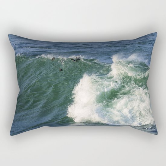 Ducks riding a wave Rectangular Pillow