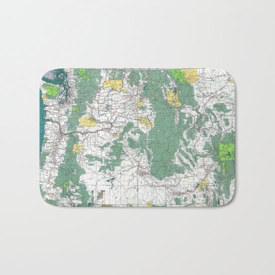 Pacific Northwest Map Bath Mat