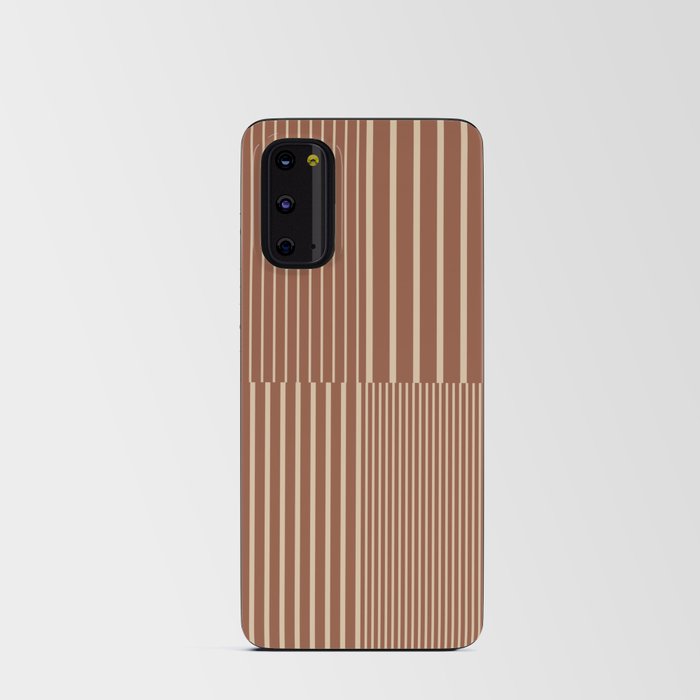Stripes Pattern and Lines 10 in Terracotta Beige Android Card Case