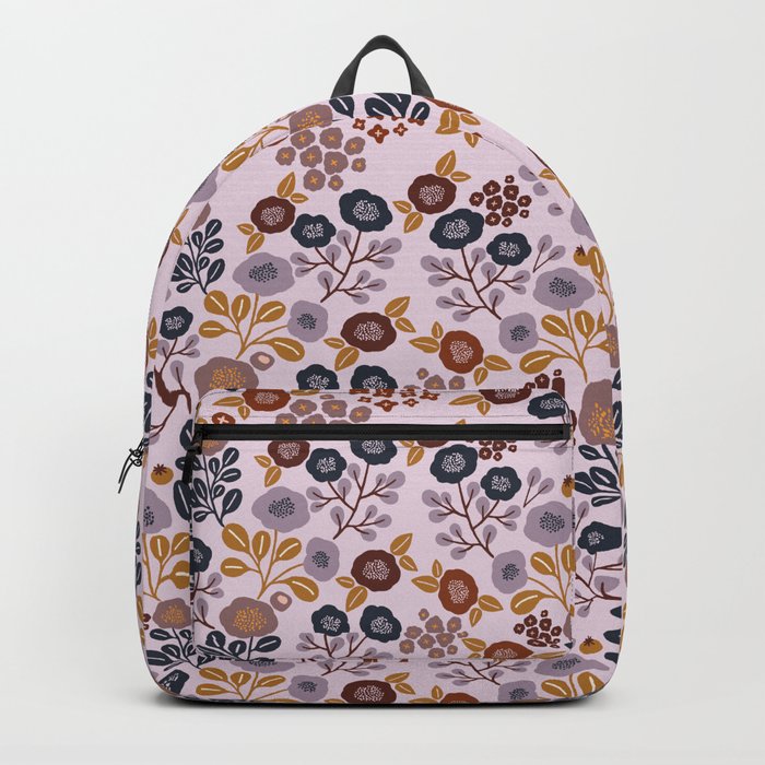 Rustic Fall Blooms on Lavender Backpack