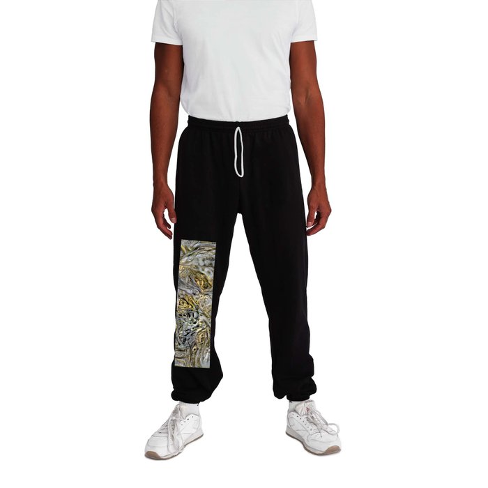 Silver Gold Abstract Modern Nature Art Collection Sweatpants