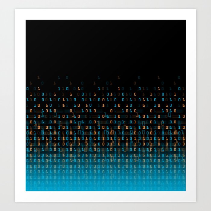 Binary Speed Blue Art Print