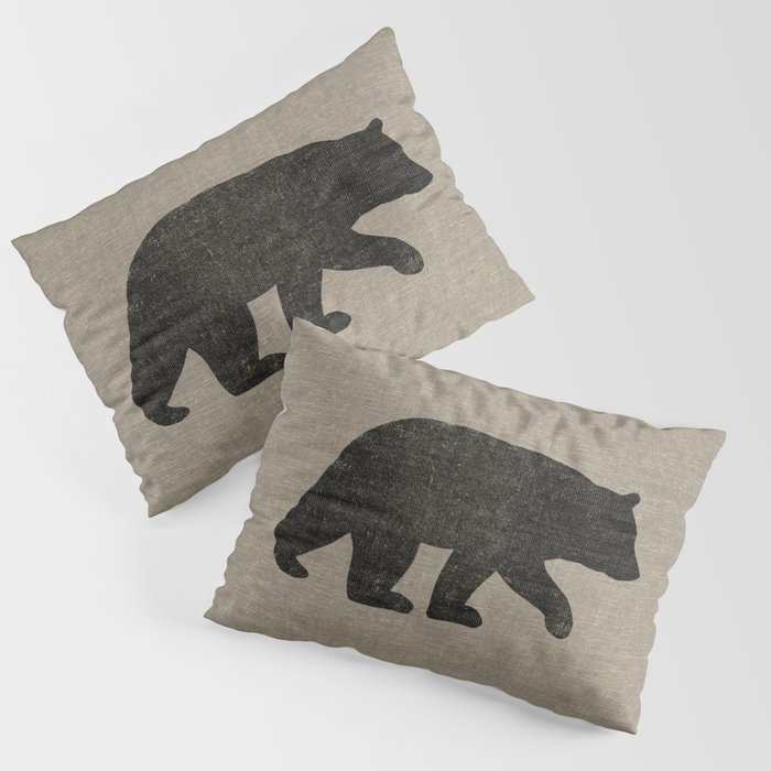 Black Bear Silhouette Pillow Sham