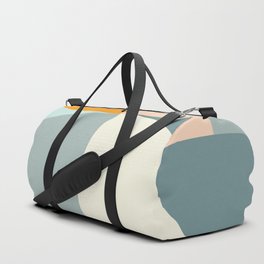 Summer Evening Geometric Shapes in Soft Blue and Orange Duffle Bag