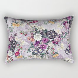 Botanical Flowers Purple Rectangular Pillow