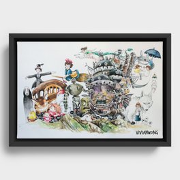 Studio Ghibli Ultimate Watercolour Painting (with all the characters and movies) Framed Canvas
