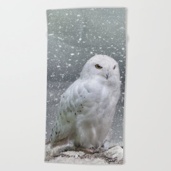 Snowy Owl Beach Towel
