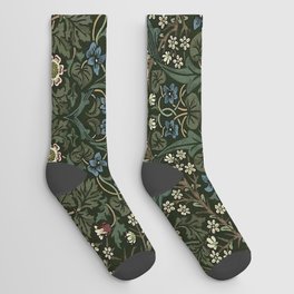 William Morris Vintage Blackthorn Green 1892 Socks | Vintage, Nature, Farmhouse, Pattern, Victorian, Arts Crafts, Flowers, Botanical, Elegant, Retro 