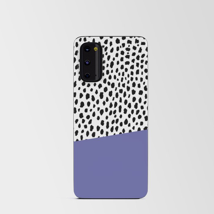 Dalmatian Spots with Periwinkle Stripe (Pantone Very Peri) Android Card Case
