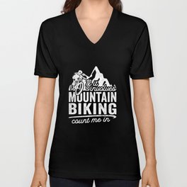 Mountain Biking MTB Downhill Mountain Bike V Neck T Shirt