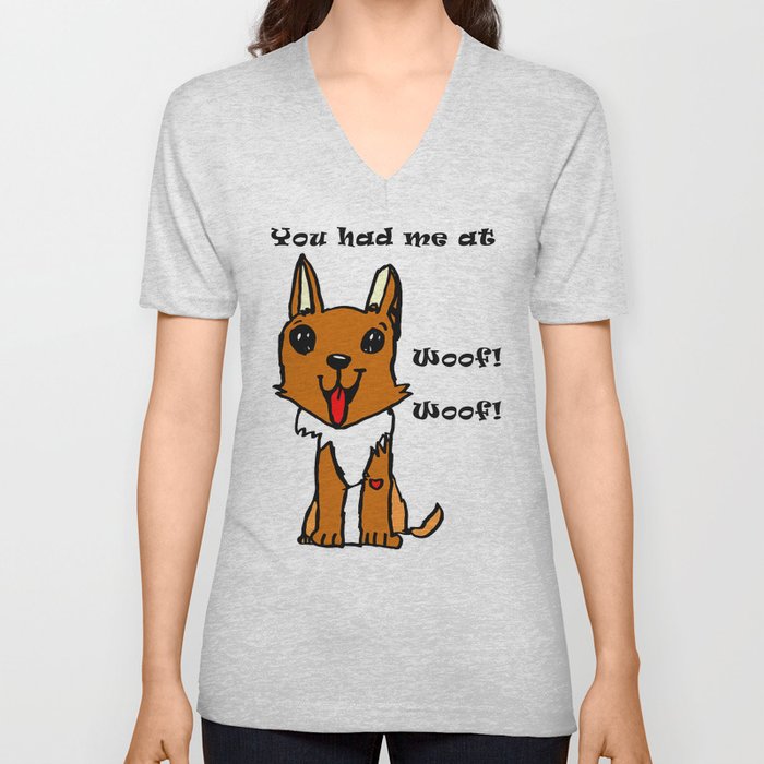 Woof V Neck T Shirt