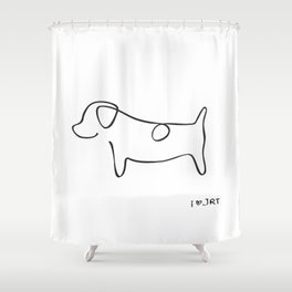 Abstract Jack Russell Terrier Dog Line Drawing Shower Curtain