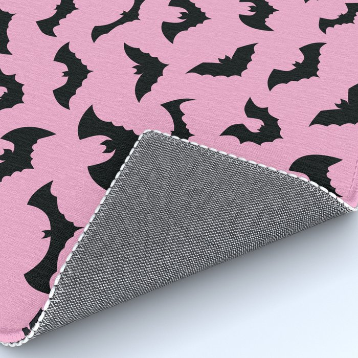 Pastel goth pink bats spooky Bath Mat by GriffyPrints