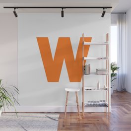 letter W (Orange & White) Wall Mural