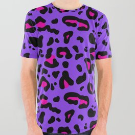 Purple & Pink Leopard Print All Over Graphic Tee