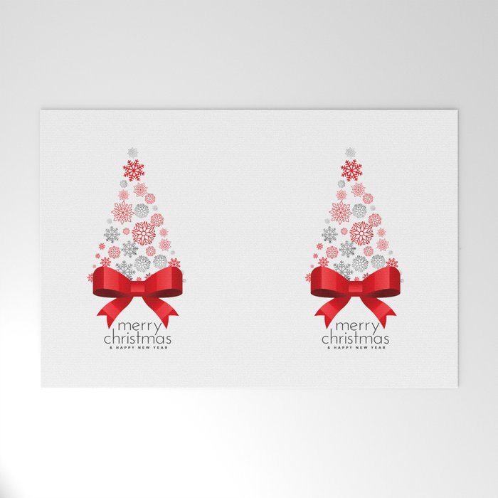 Christmas tree with snowflakes Welcome Mat