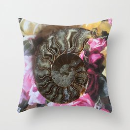 The Ancient Ammonite Throw Pillow