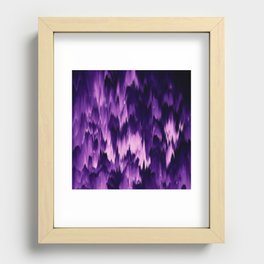 Modern Abstract Purple Lavender Coral Ombre Brushstrokes Ikat Recessed Framed Print