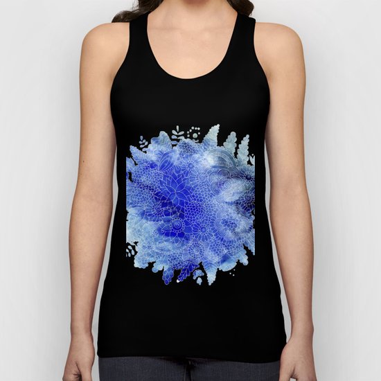 Blue Floral Pattern 03 Unisex Tank Top