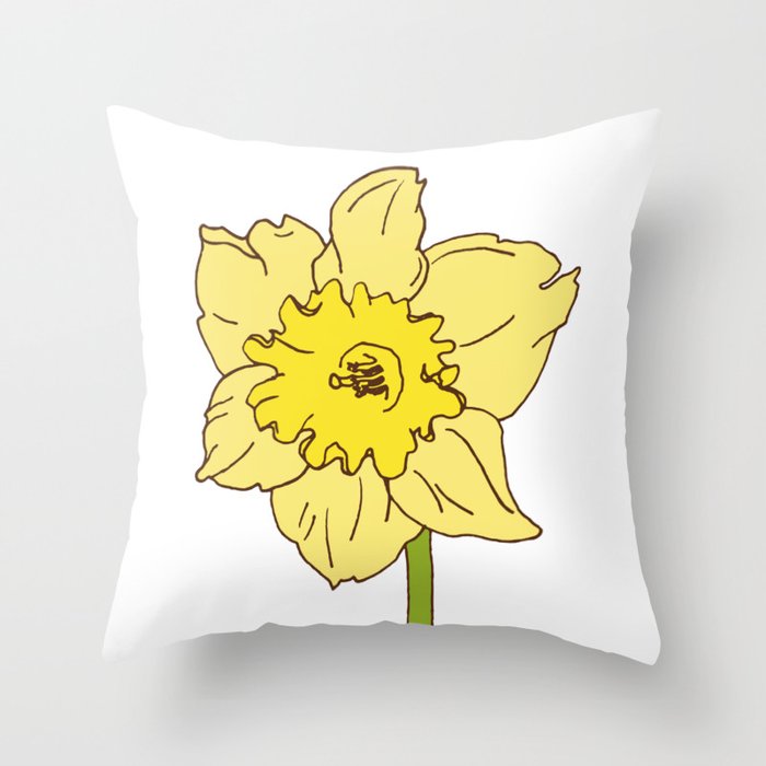 Springtime Daffodil Throw Pillow