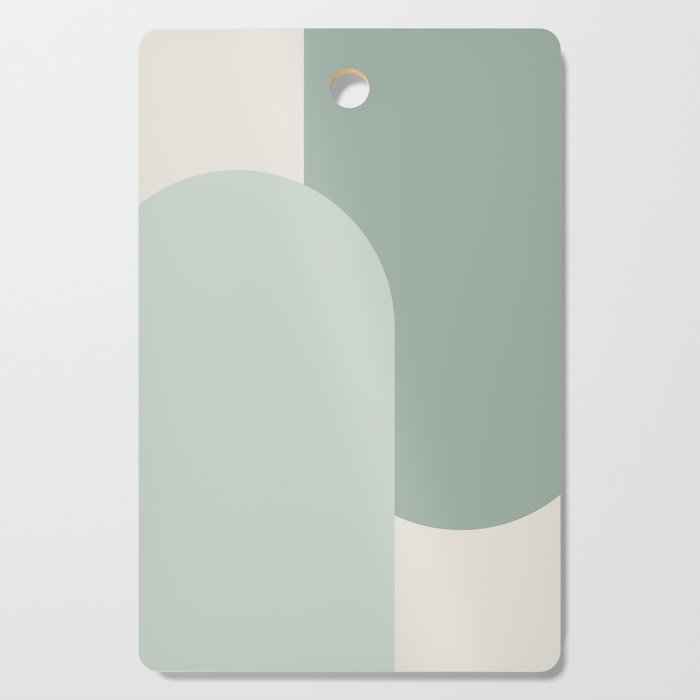 Sage Green Modern Arch Abstract Composition  Cutting Board