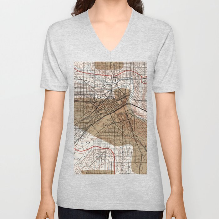 Saint Paul, USA - City Map Collage V Neck T Shirt