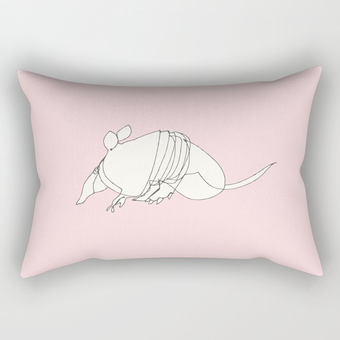 Pink Armadillo Rectangular Pillow