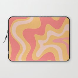 Liquid Swirl Retro Modern Abstract Pattern Blush Pink Mustard Laptop Sleeve