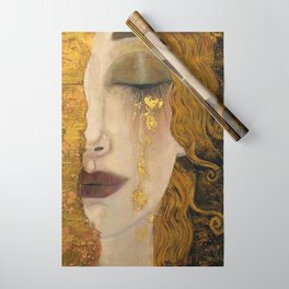 Golden Tears (Freya's Heartache) portrait painting by Gustav Klimt Wrapping Paper