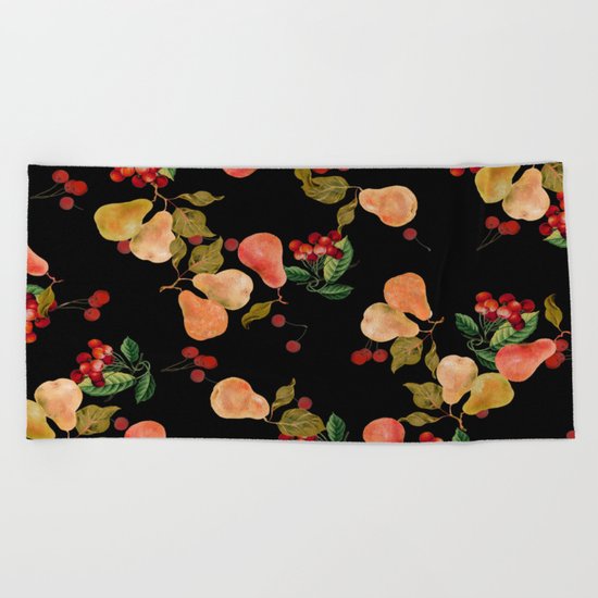 cherries and pears Beach Towel
