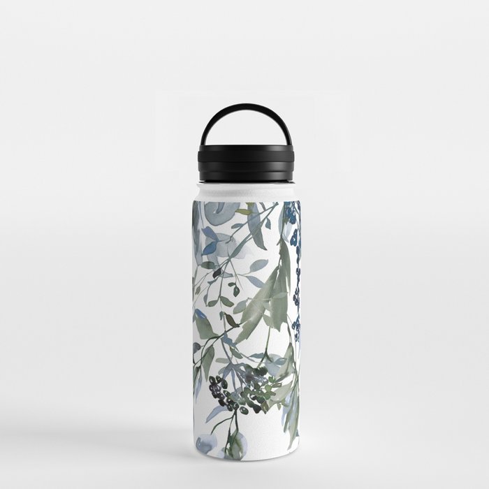 Watercolor Leaves Floral Prints Water Bottle