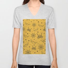 Spider Halloween Background V Neck T Shirt