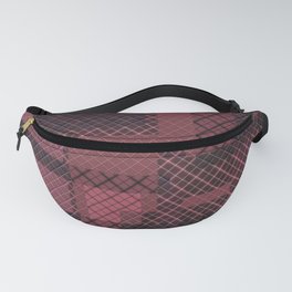 Burgundy red pacifrc , patchwork Fanny Pack