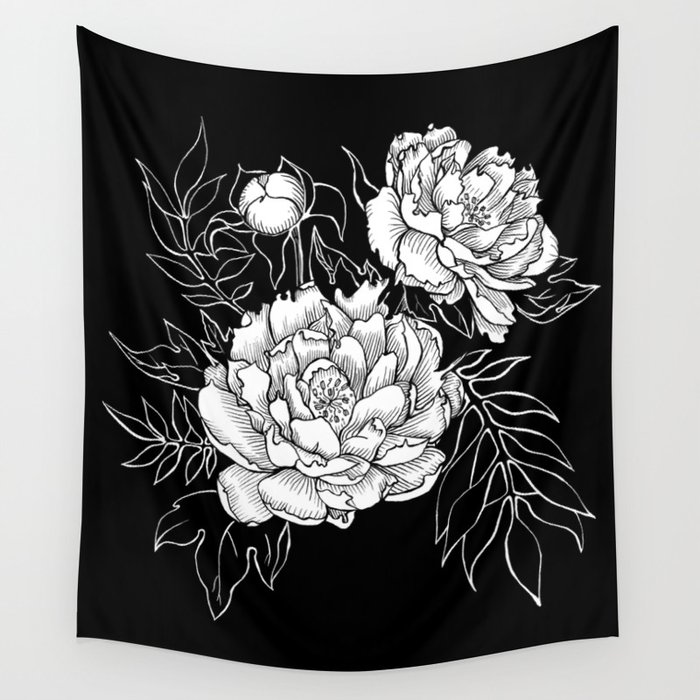 peonies Wall Tapestry