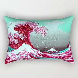 The Great Pink Wave off Kanagawa Rectangular Pillow