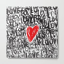 The Love Concept Metal Print | Screenprint, Adidafallenangel, Streetart, Typography, Love, Heart, Other, Pattern, Painting, Letters 