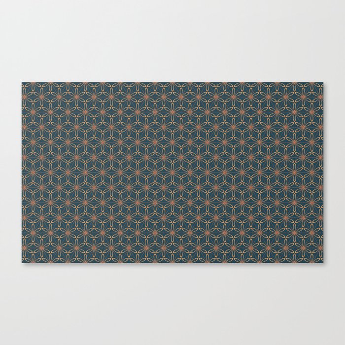 Geometric pattern no.7 with orange flowers Canvas Print
