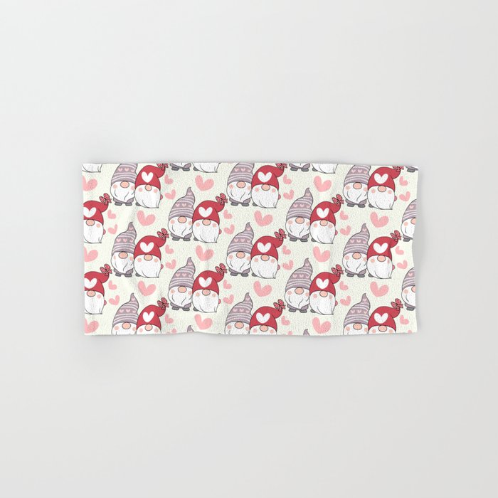 Cute Valentines Day Heart Gnome Lover Hand & Bath Towel
