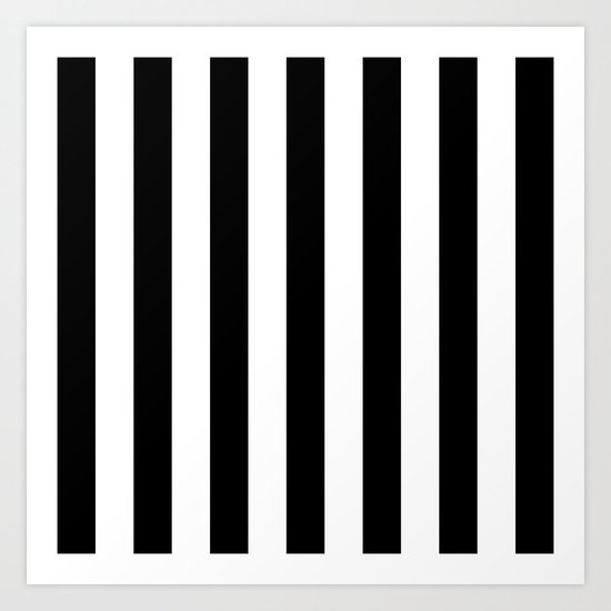 Vertical Stripes (Black/White) Art Print