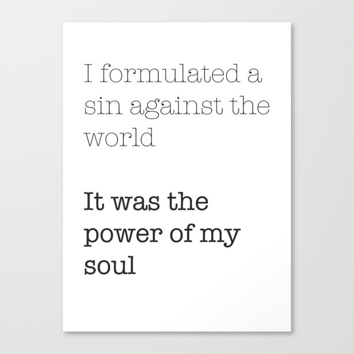 My Sin Against the World Canvas Print