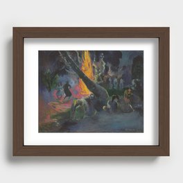 Upa Upa, The Fire Dance - Paul Gauguin Recessed Framed Print
