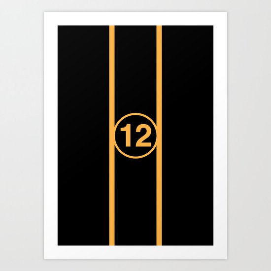 RACING COLOURS- LOTUS BLACK AND GOLD Art Print
