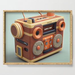 Wooden Radio - AI-generated wooden toy Serving Tray