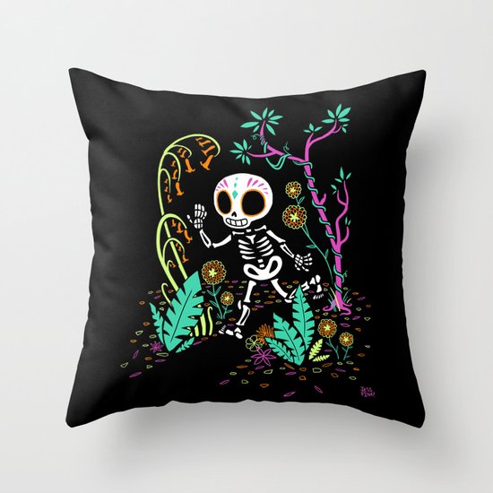 Sugar Skull Jungle Throw Pillow