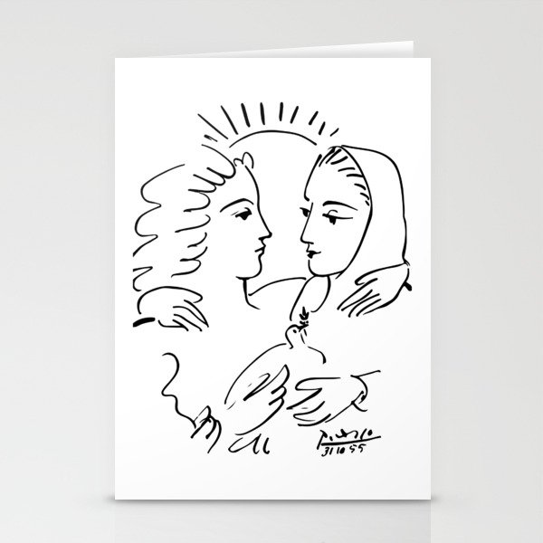 Picasso - Women With A Dove 1955 T Shirt, Artwork Sketch Stationery Cards