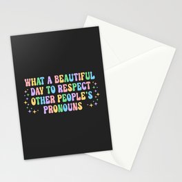 Respect Other People's Pronouns Positive Quote Stationery Card