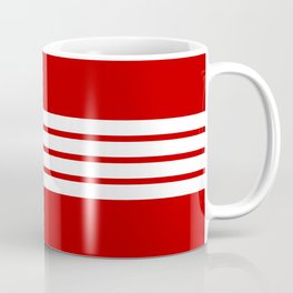 4 White Stripes on Red Mug