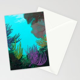 Magic below | colored coral reef Stationery Cards