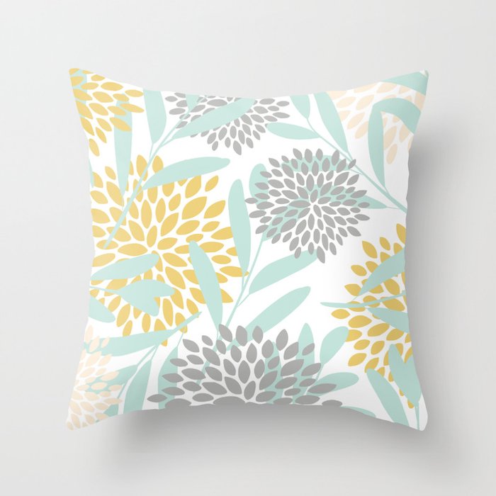 Aqua and yellow throw pillows store