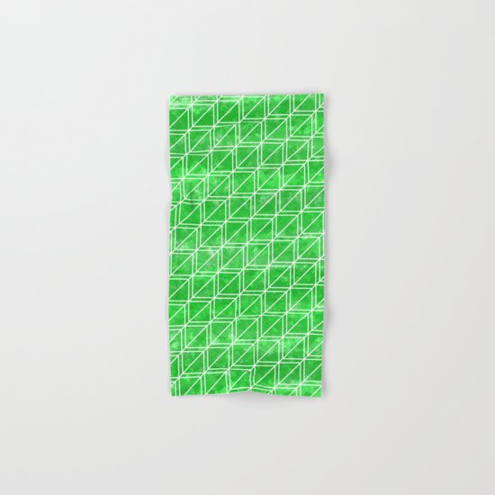 Green Geometric Pattern Hand & Bath Towel